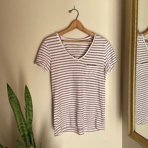 Maroon and white striped tee